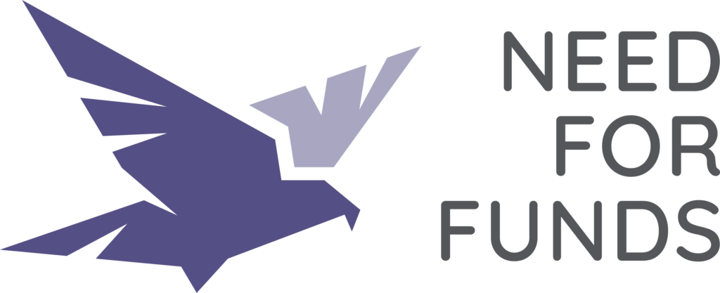 Need for funds logo with flying animated bird