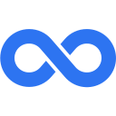 Blue infinity symbol icon.